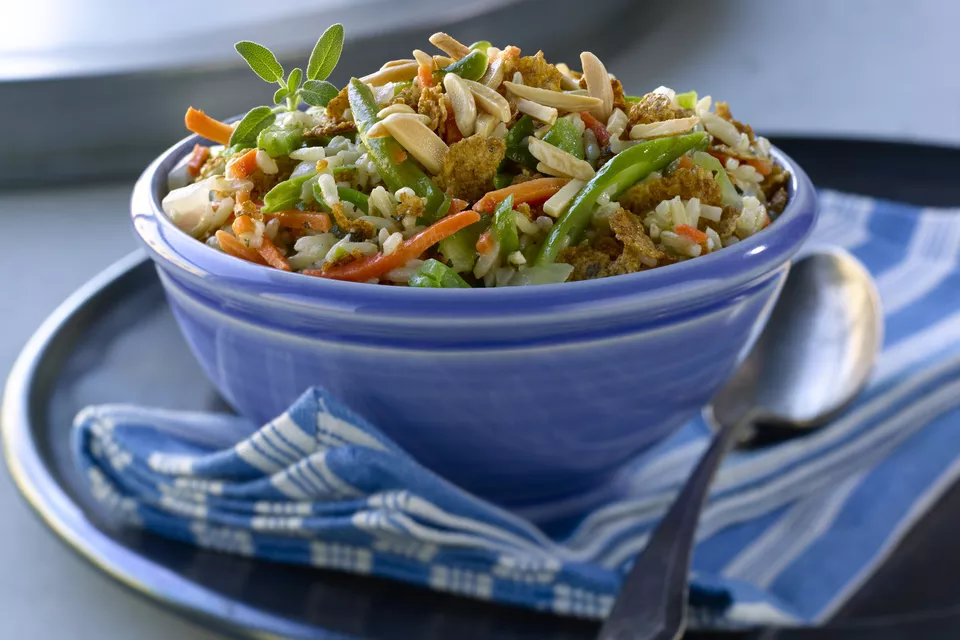 Colorful Rice Salad With Lemon Dressing