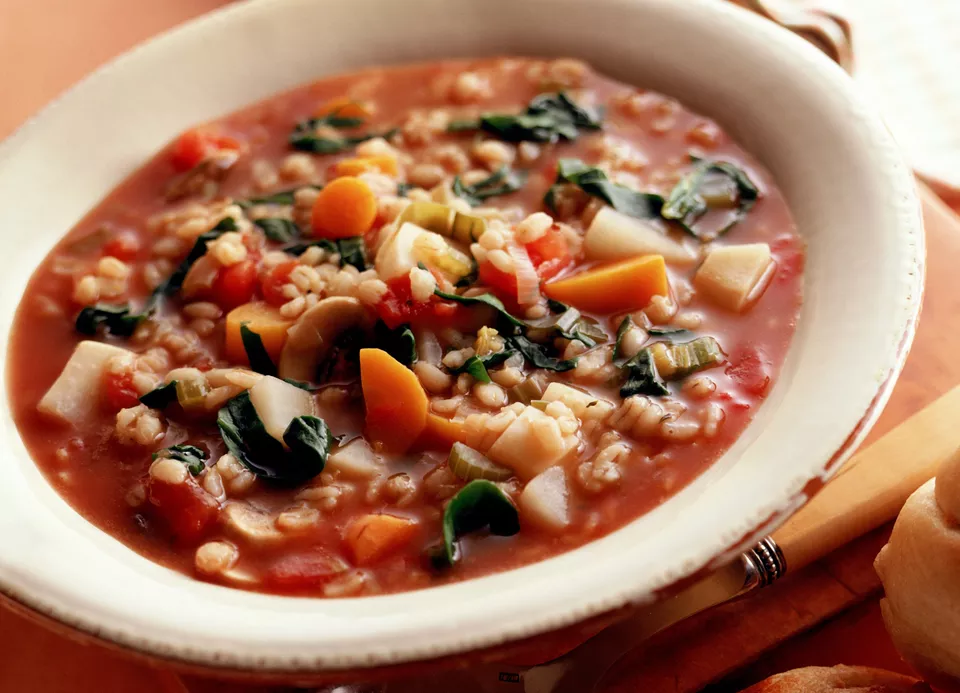 Vegan Tomato and Barley Vegetable Soup